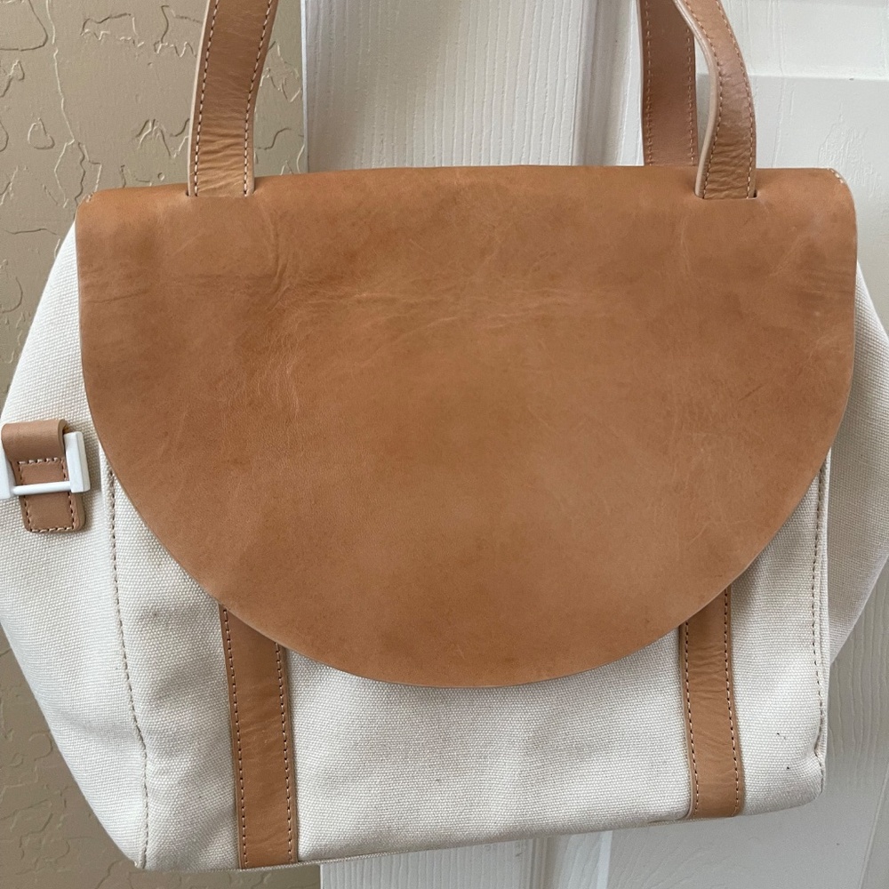 KATE SPADE CANVAS/LEATHER SATCHEL